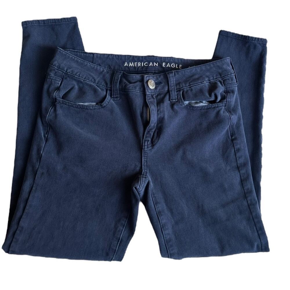 AE next level stretch size 4 jeggings navy blue jeans
